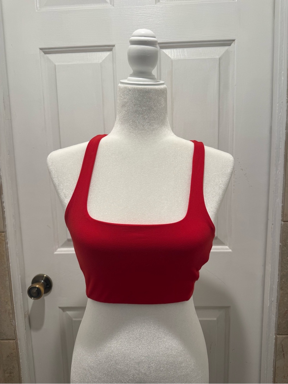 FP Movement by Free People Red Square-Neck Crop Tank